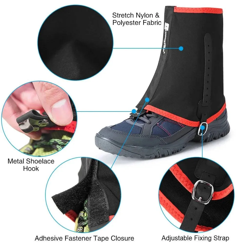 1 Pair of Gaiters Outdoor Sports Running Trail Gaiters Protective Shoe Covers Nylon for Cycling Running Mountaineering