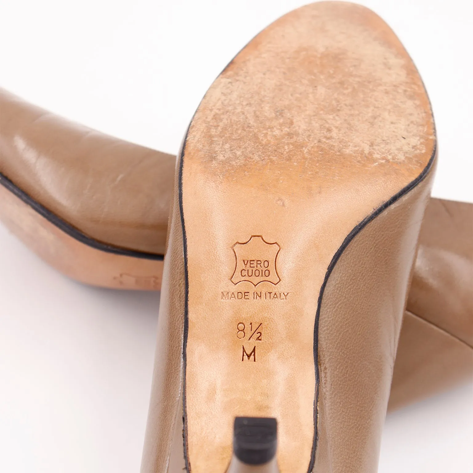 1980s Yves Saint Laurent Shoes YSL Almond Brown Pumps 8.5