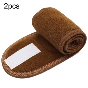 2pcs Sports Yoga Double-layer Confinement Headscarf Sweat-absorbing Anti-slip Headband(Brown)