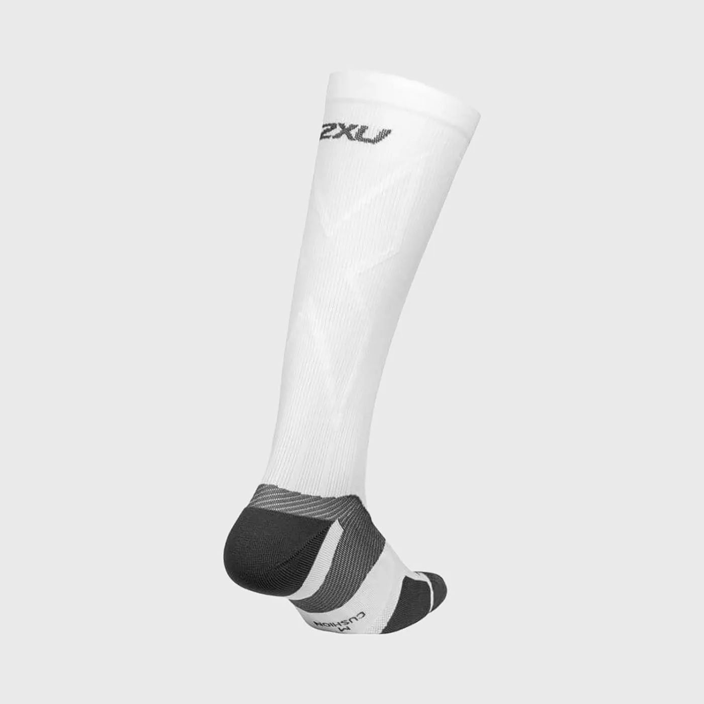 2XU - Vectr Cushion Full Length Compression Socks - White/Grey