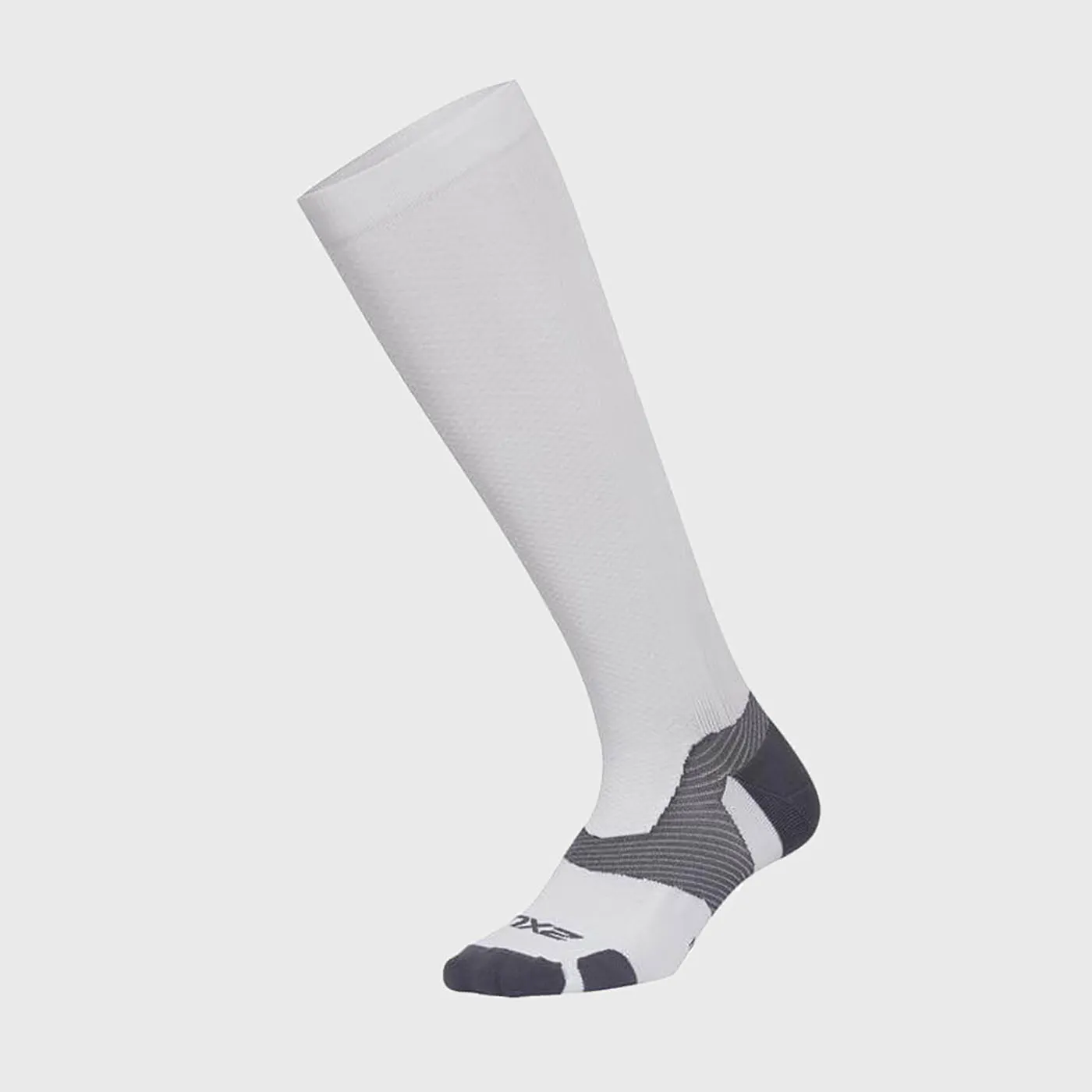 2XU - Vectr Light Cushion Full Length Compression Socks - White/Grey