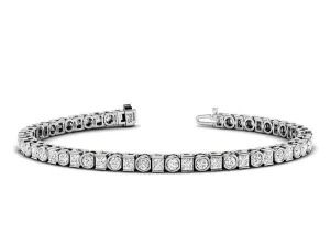 4.05-7.50 CT Princess & Round Cut Diamonds - Tennis Bracelet