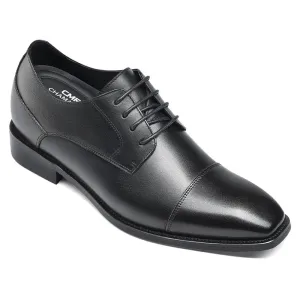 7 CM / 2.76 Inches CMR CHAMARIPA Elevator Dress Shoes - Boost Your Height with Style - Black Derby Shoes