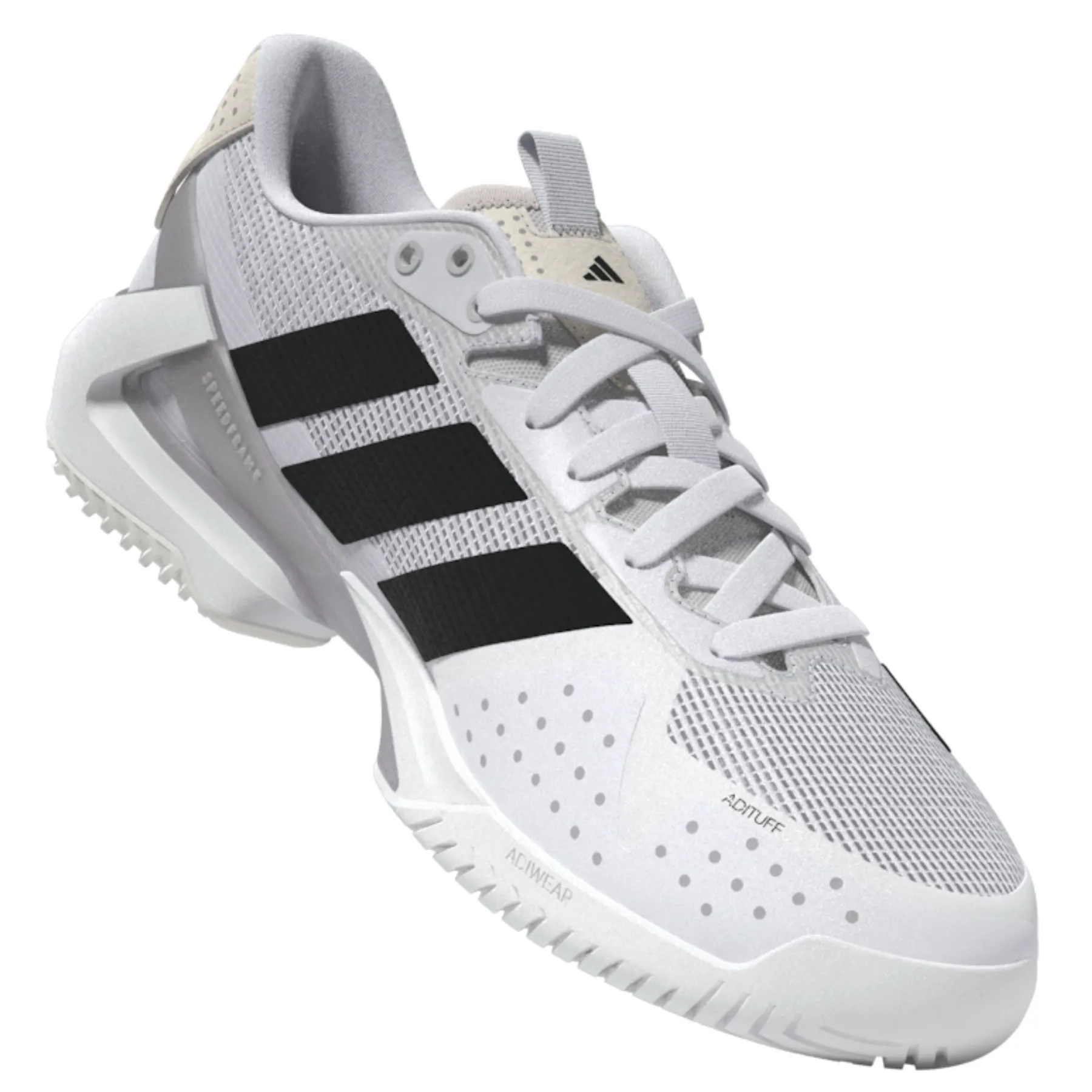 Adidas Adizero Ubersonic 5M Men Tennis Shoes - Cloud White / Core Black / Silver Metallic