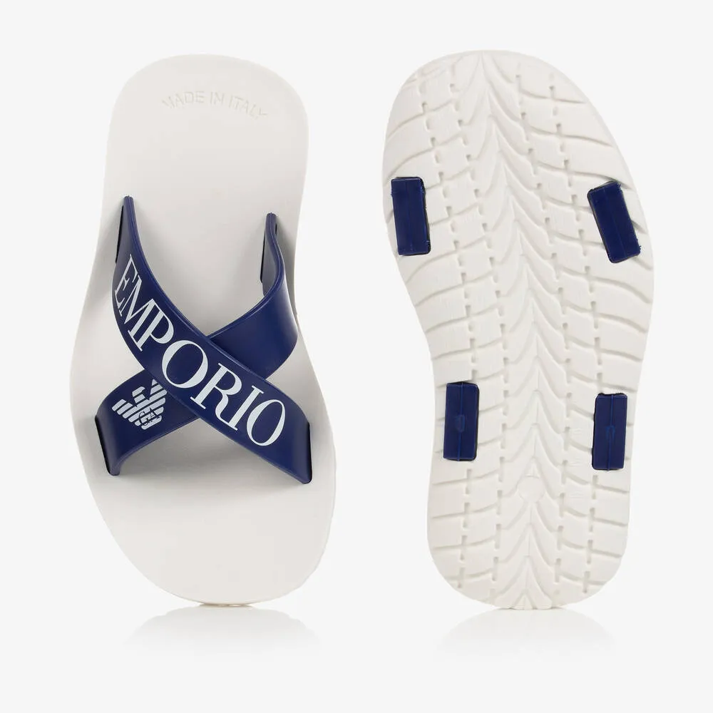 AJ Navy Cross Over Logo Slides