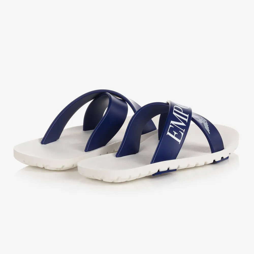 AJ Navy Cross Over Logo Slides