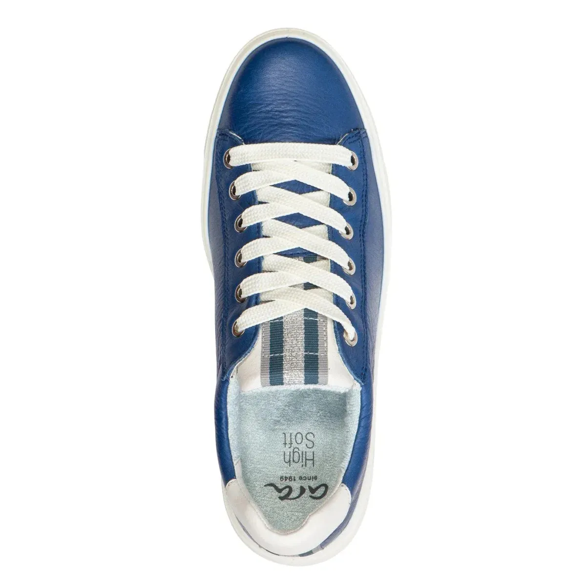 Ara Camden 27402 Lace Up Colbalt Blue Leather Sneaker