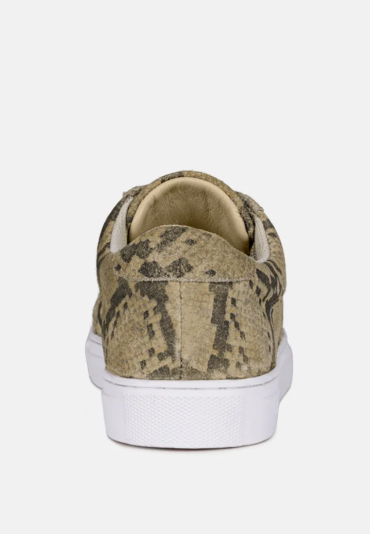 ASHFORD Snake Print Handcrafted Sneakers