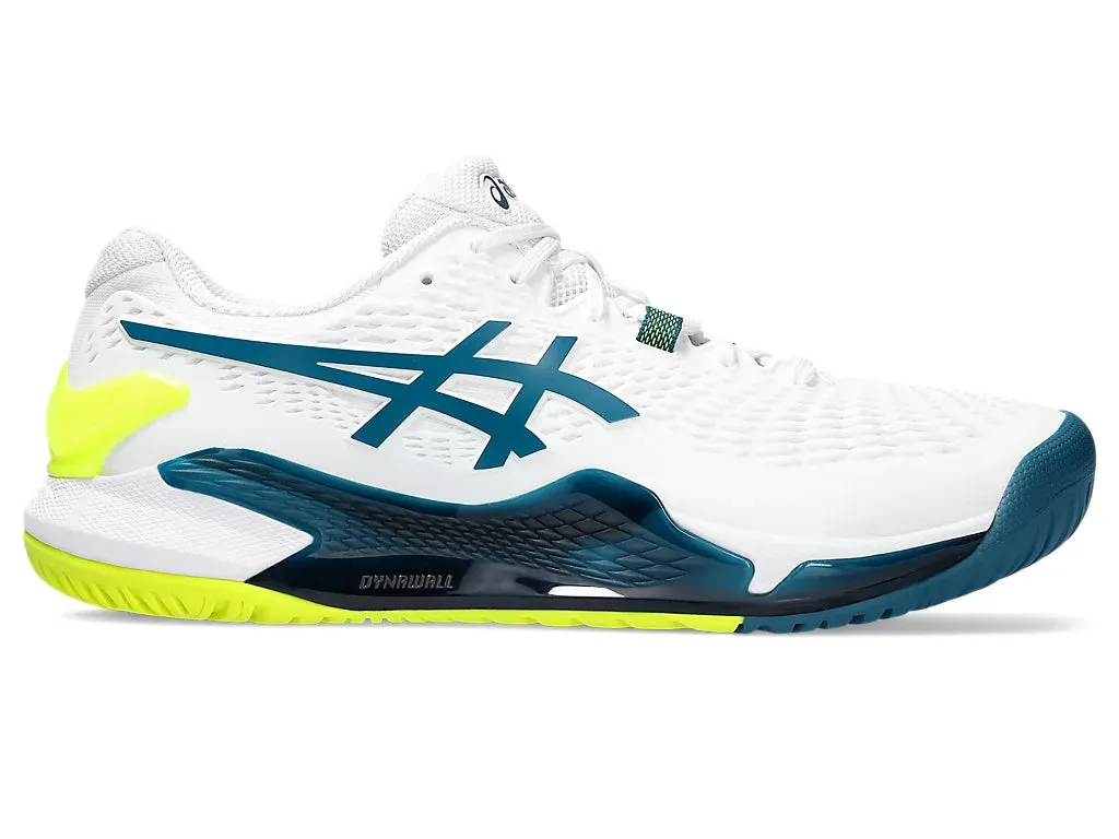 Asics Mens Gel Resolution 9-White/Restful Teal (1041A330-001)