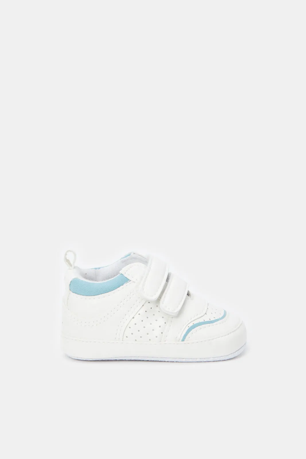 Babies White Double Strap Pram Shoes