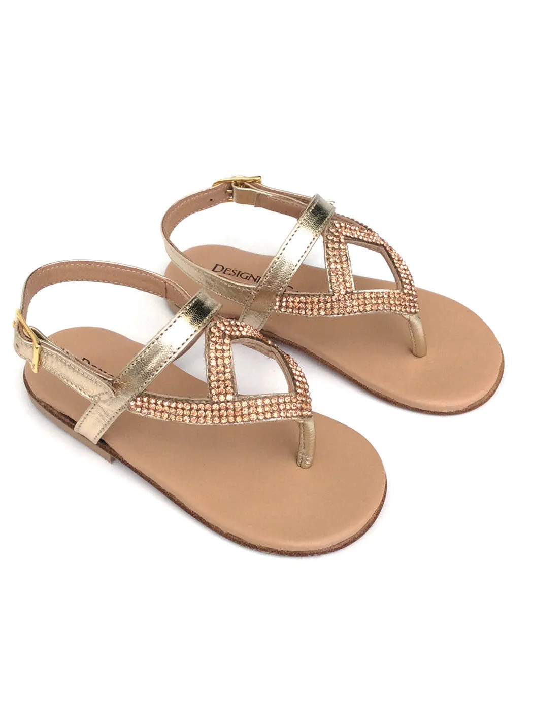 Baptismal Baby sandal for girl - AGNES Gold