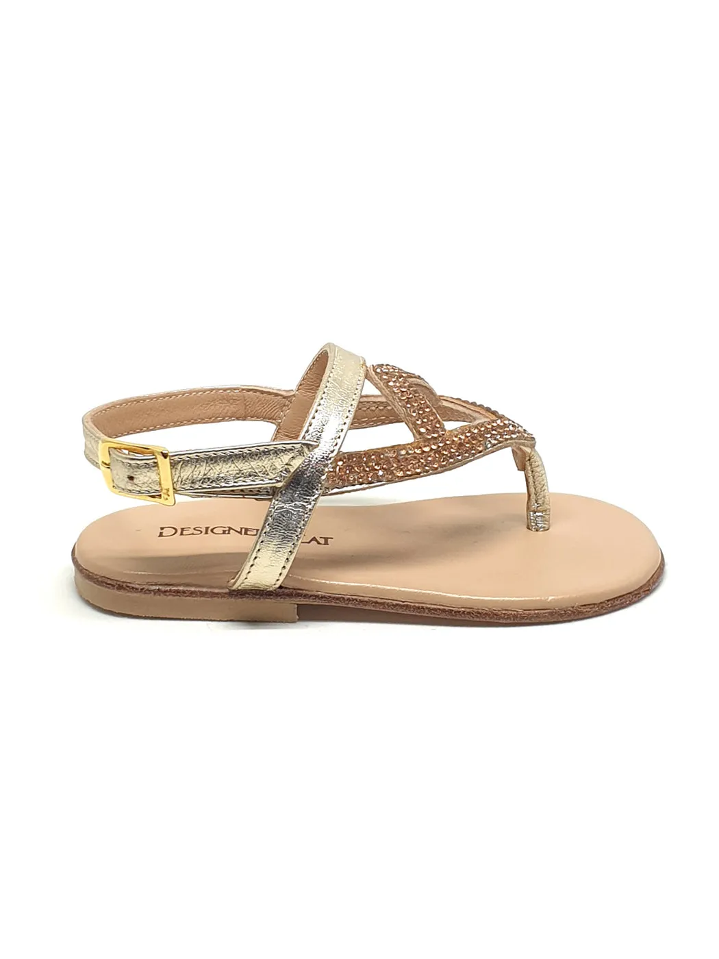 Baptismal Baby sandal for girl - AGNES Gold