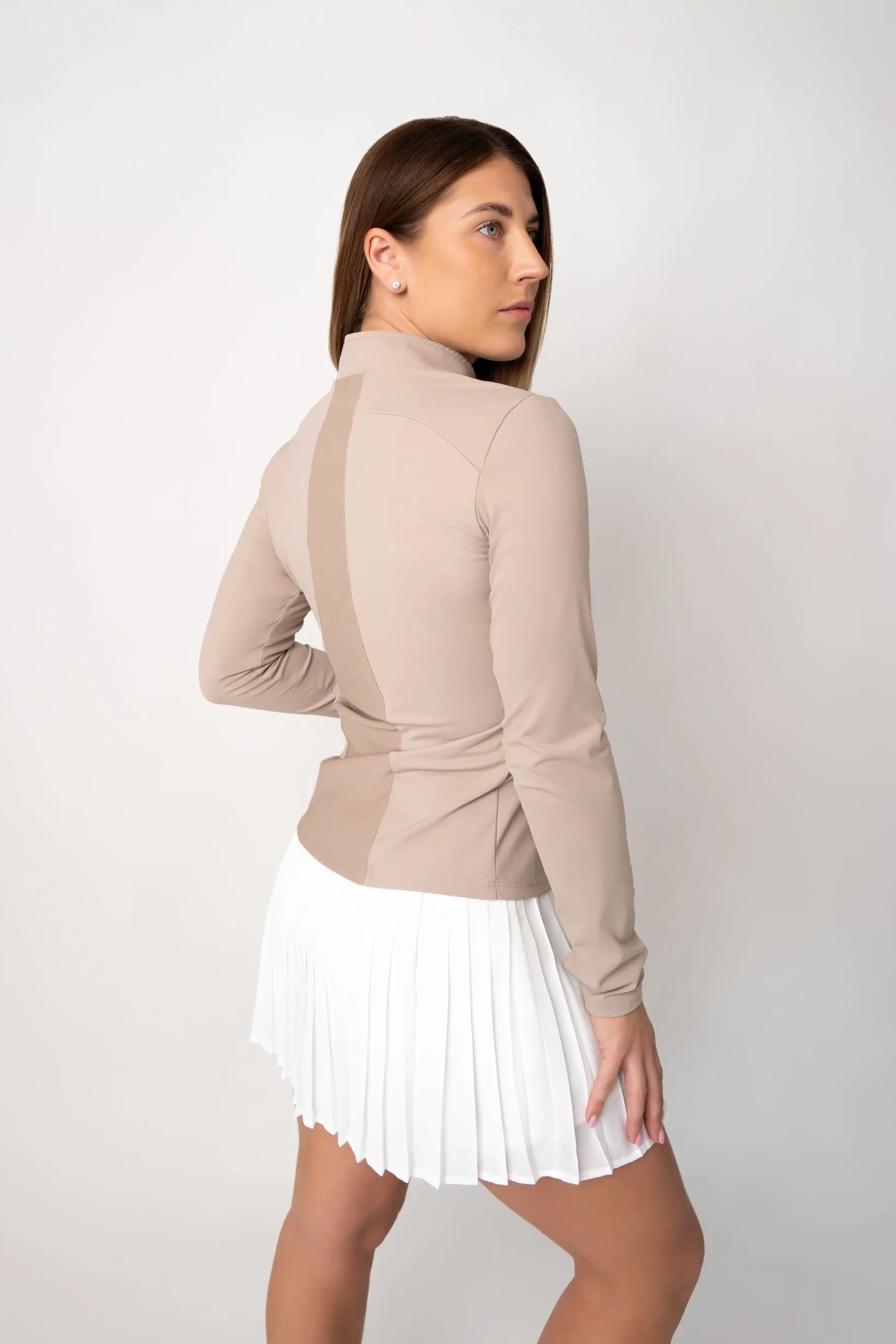 Beige soft material jacket