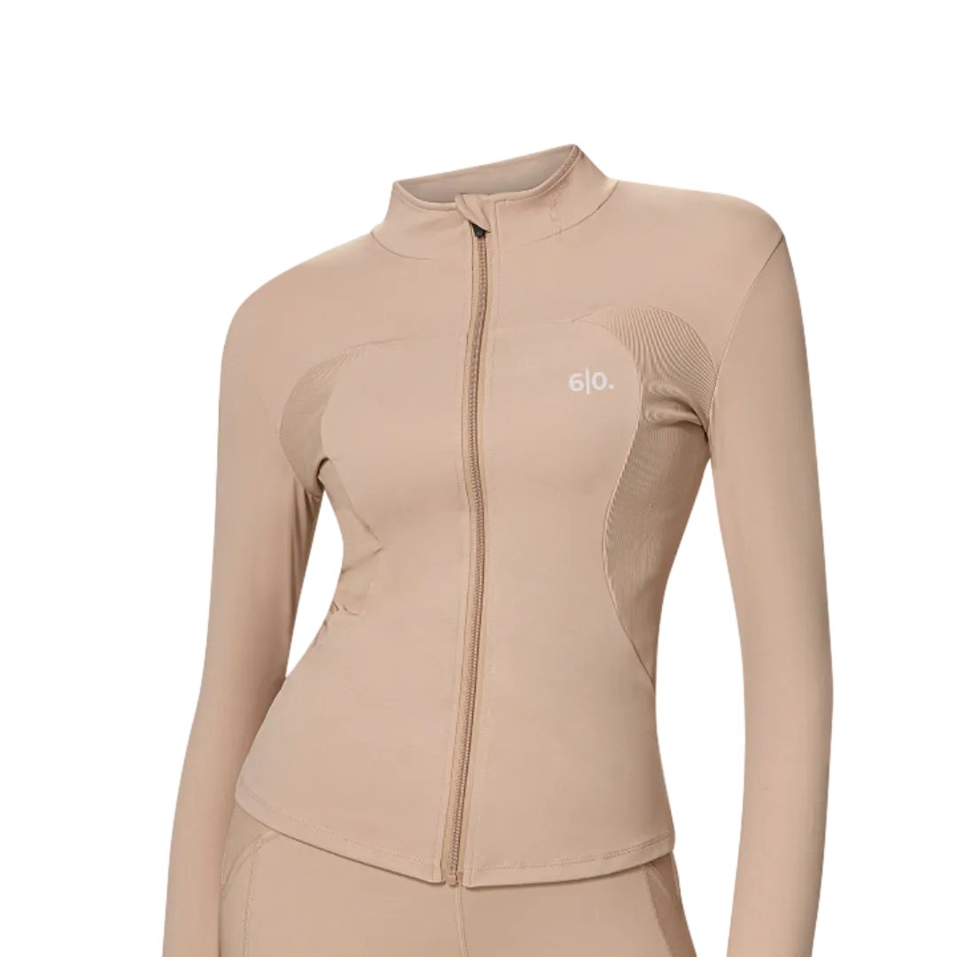 Beige soft material jacket