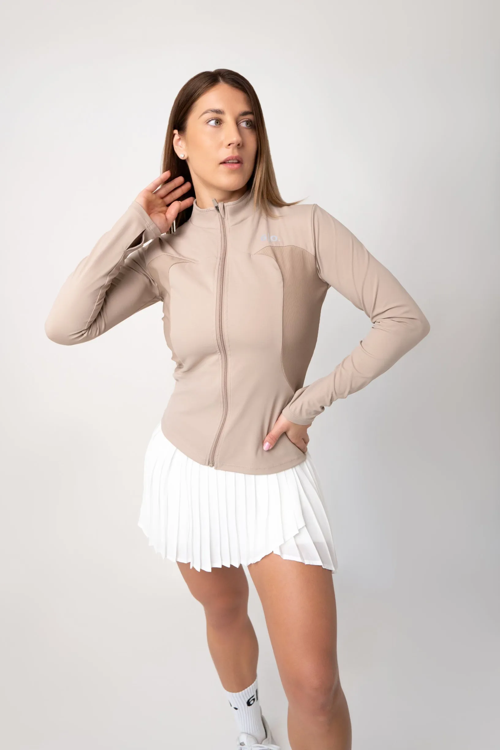 Beige soft material jacket