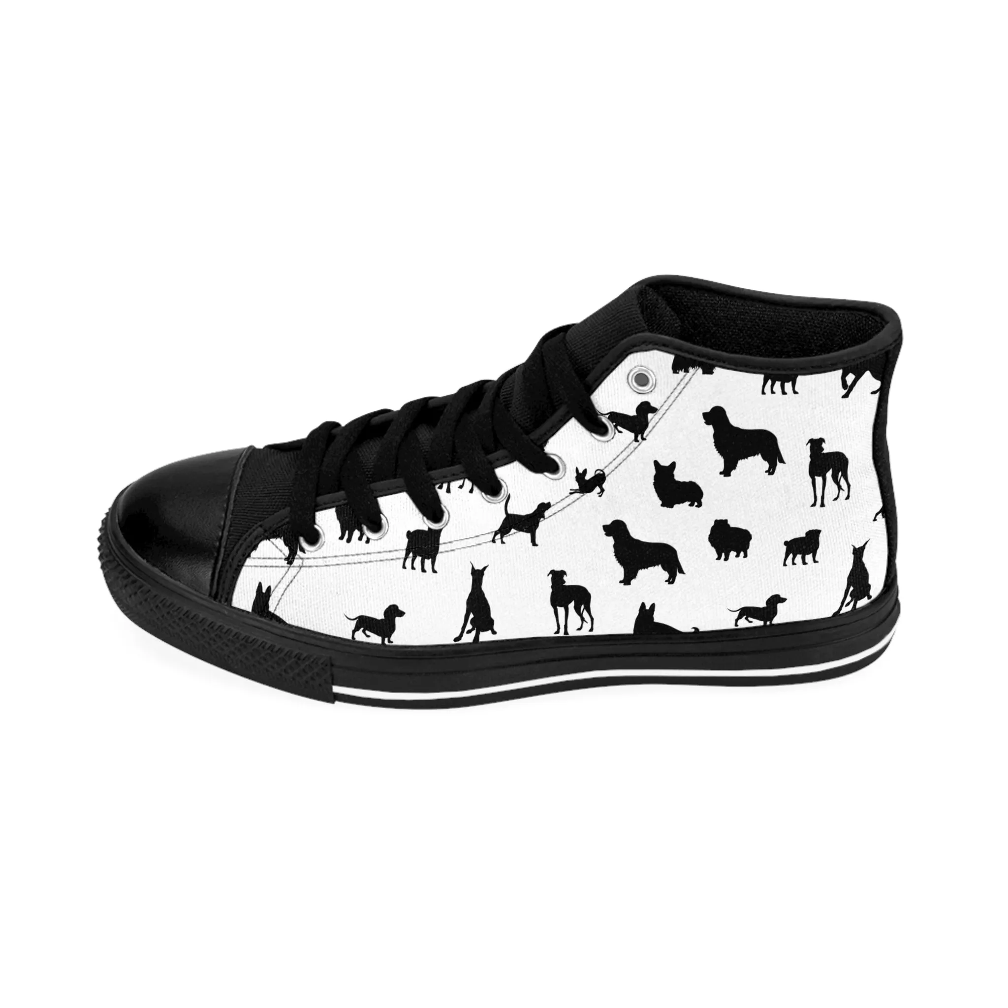 Black Dog Patterns Women's Classic Sneakers