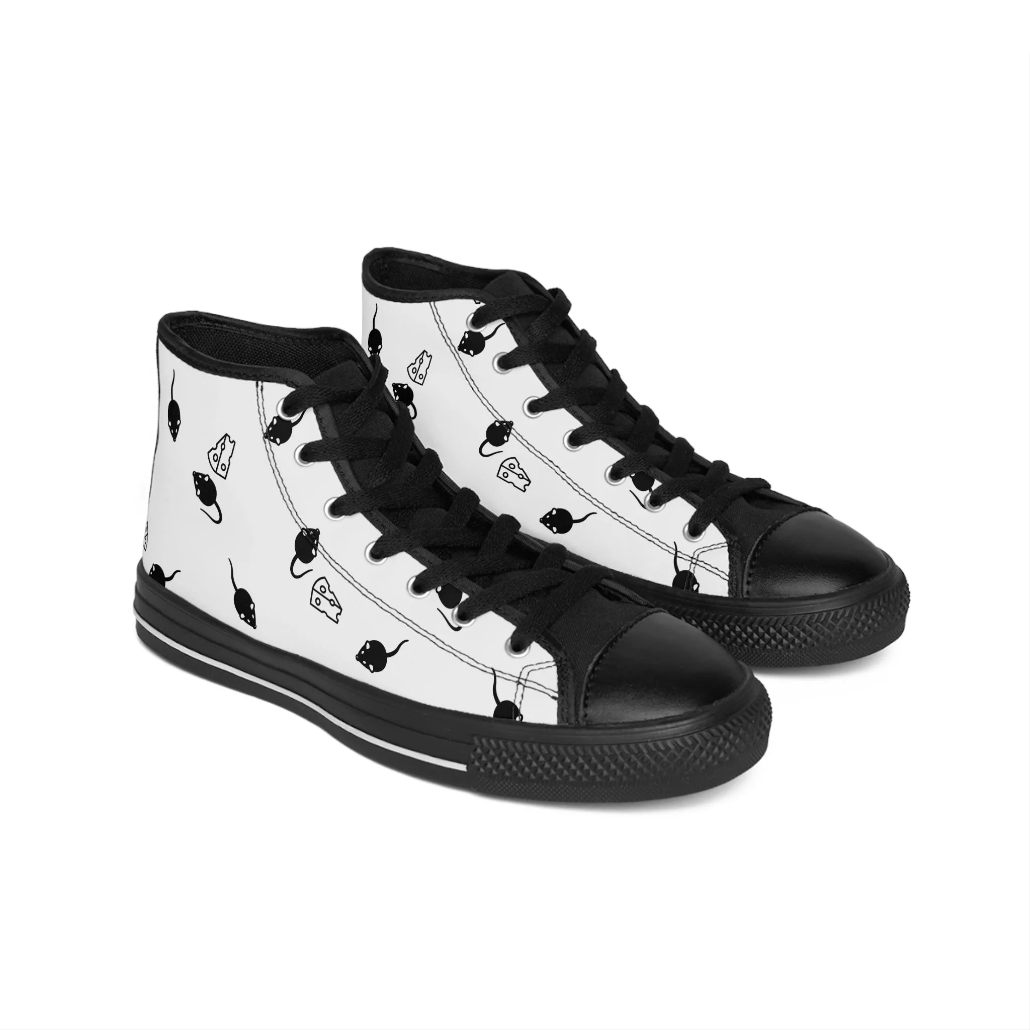 Black Mouse and Cheese Women's Classic Sneakers