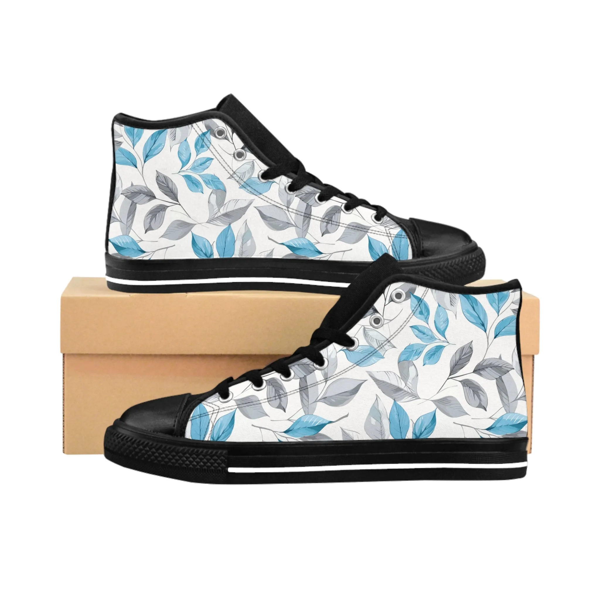 Blue Leaves Plant Women's Classic Sneakers