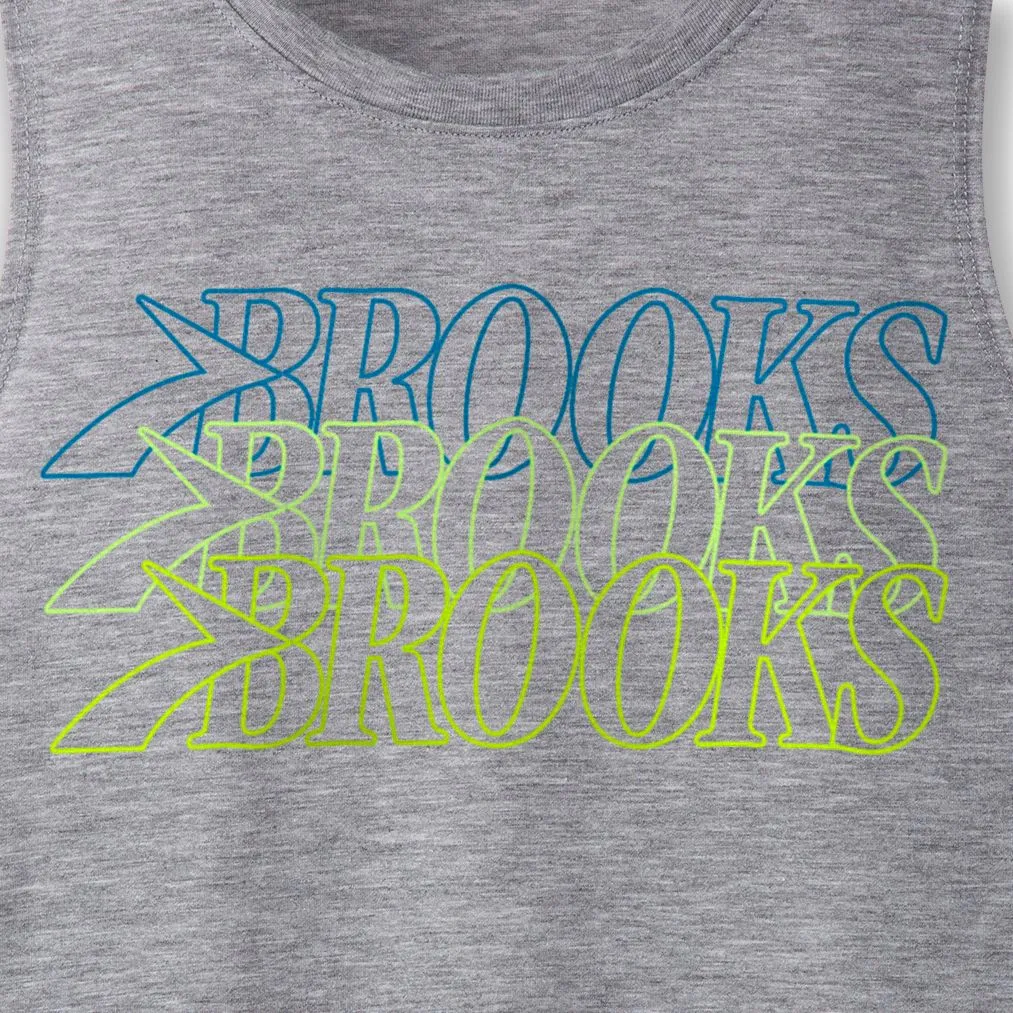 Brooks | Distance Tank 3.0 | Men's | Heather Ash/Brooks Stack