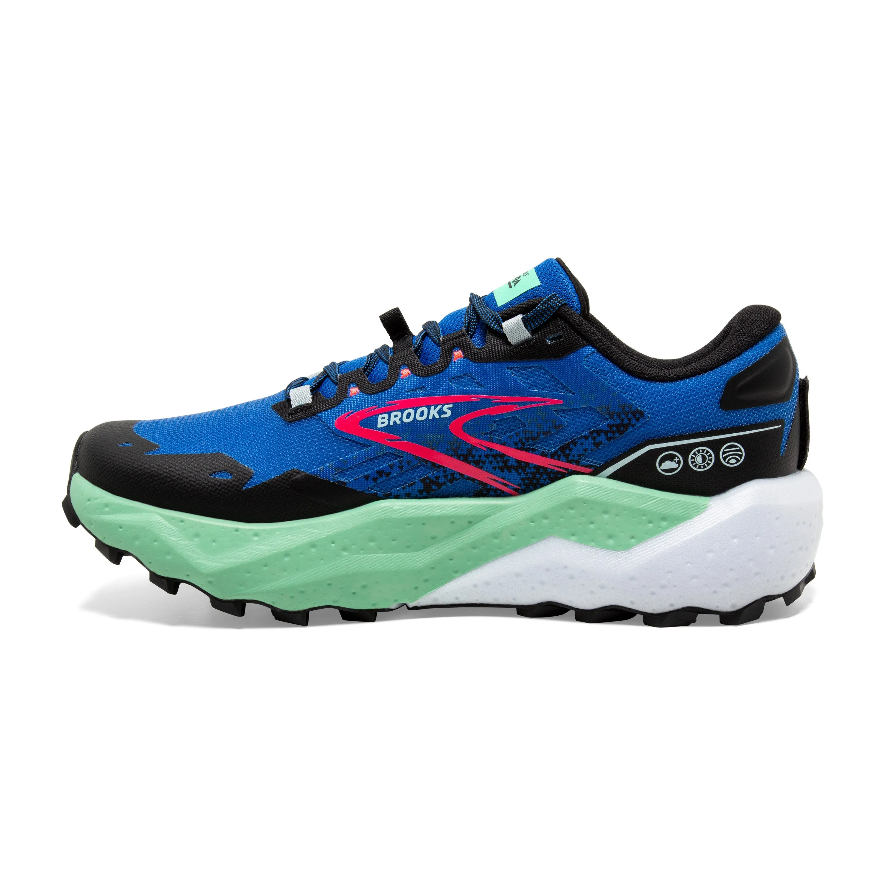 Brooks Mens Trainer Caldera 7 Victoria Blue/Black/Spring Bud