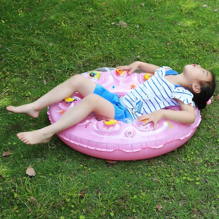 Cartoon Pattern Double Airbag Thickened Inflatable Swimming Ring Crystal Swimming Ring, Size:70 cm(Pink)