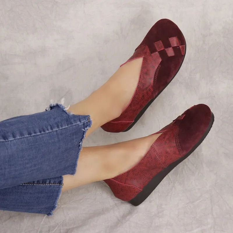 Casual Retro Leather Handmade Flat Shoes | Gift Shoes