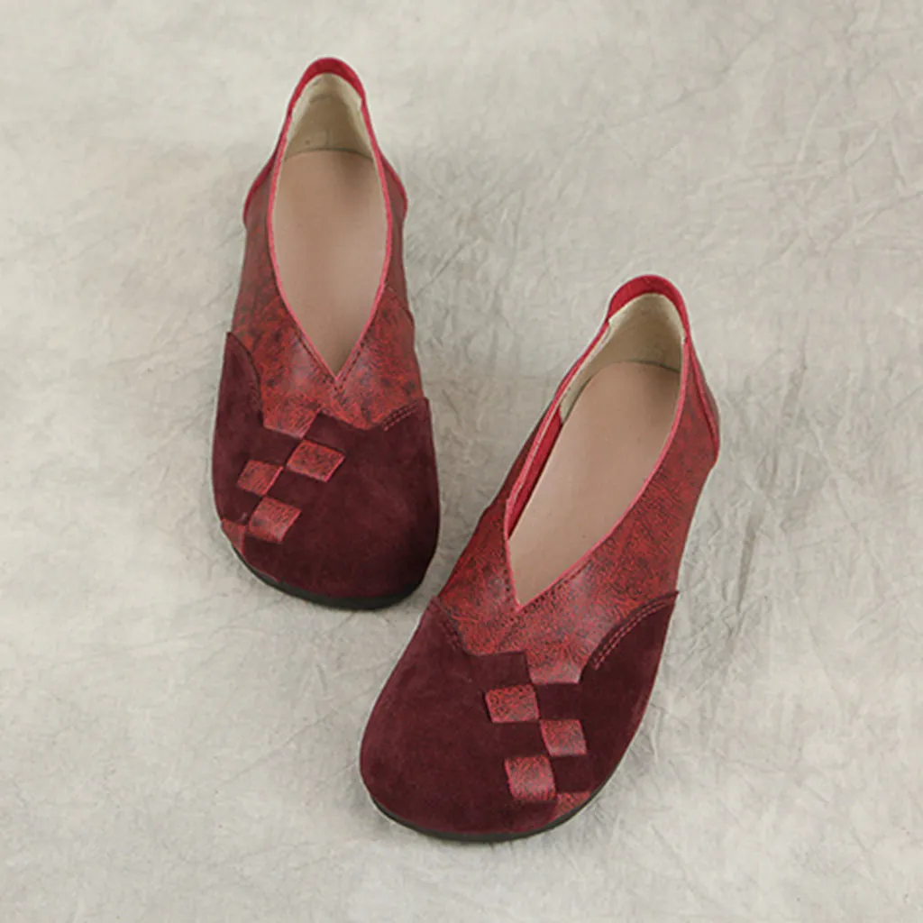 Casual Retro Leather Handmade Flat Shoes | Gift Shoes