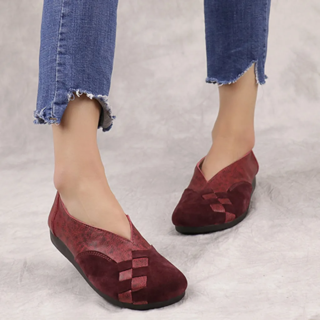 Casual Retro Leather Handmade Flat Shoes | Gift Shoes