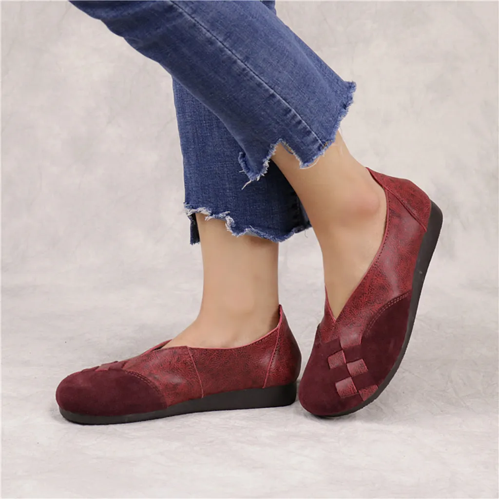 Casual Retro Leather Handmade Flat Shoes | Gift Shoes