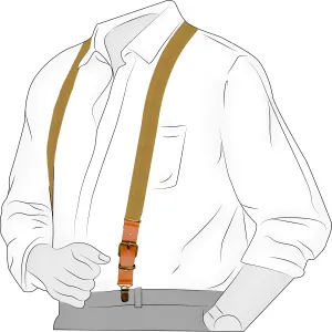 Chokore Y-shaped Suspenders with Leather detailing and adjustable Elastic Strap (Beige)