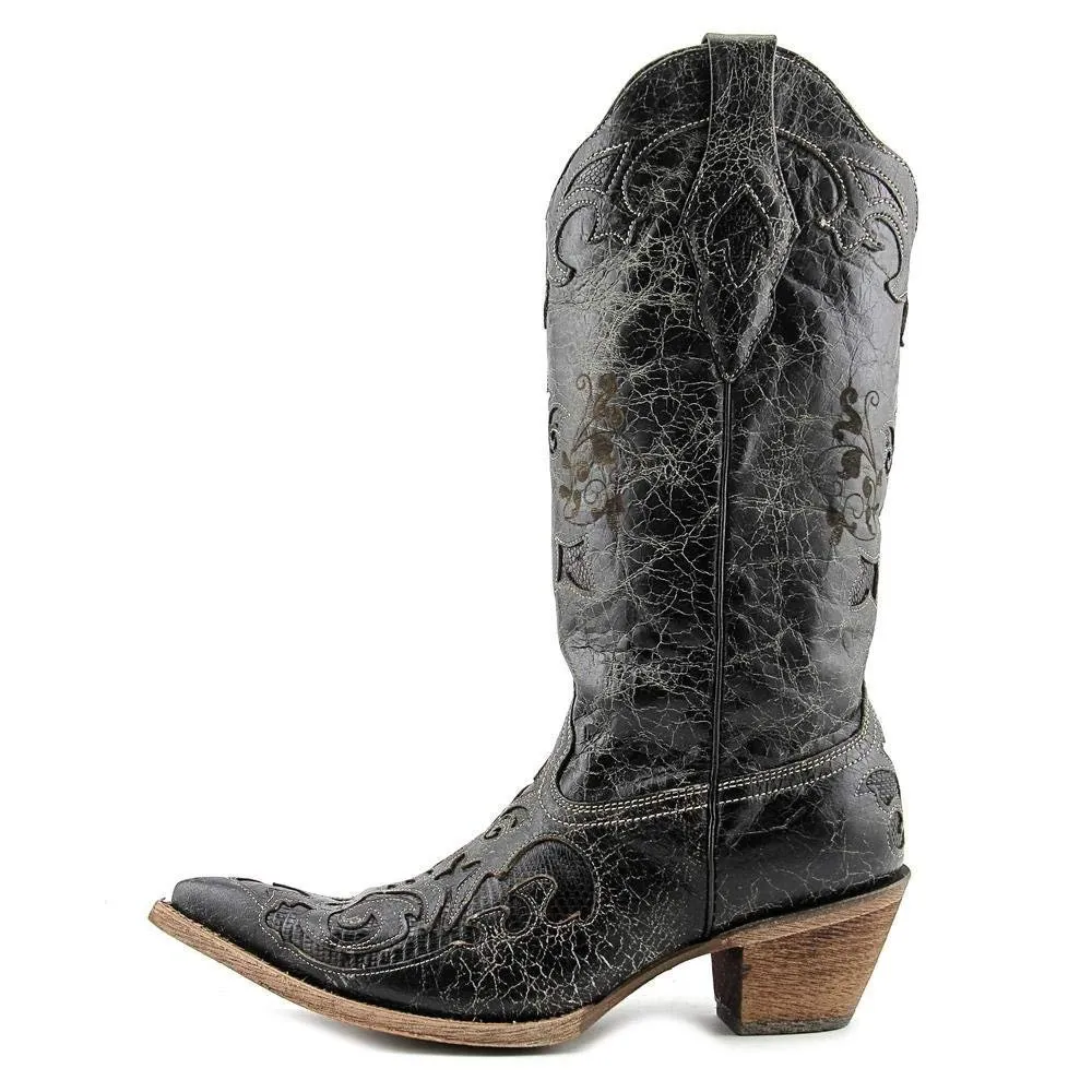 Corral Women's Lizard Inlay Western Cowgirl Boot Pointed Toe - C2108