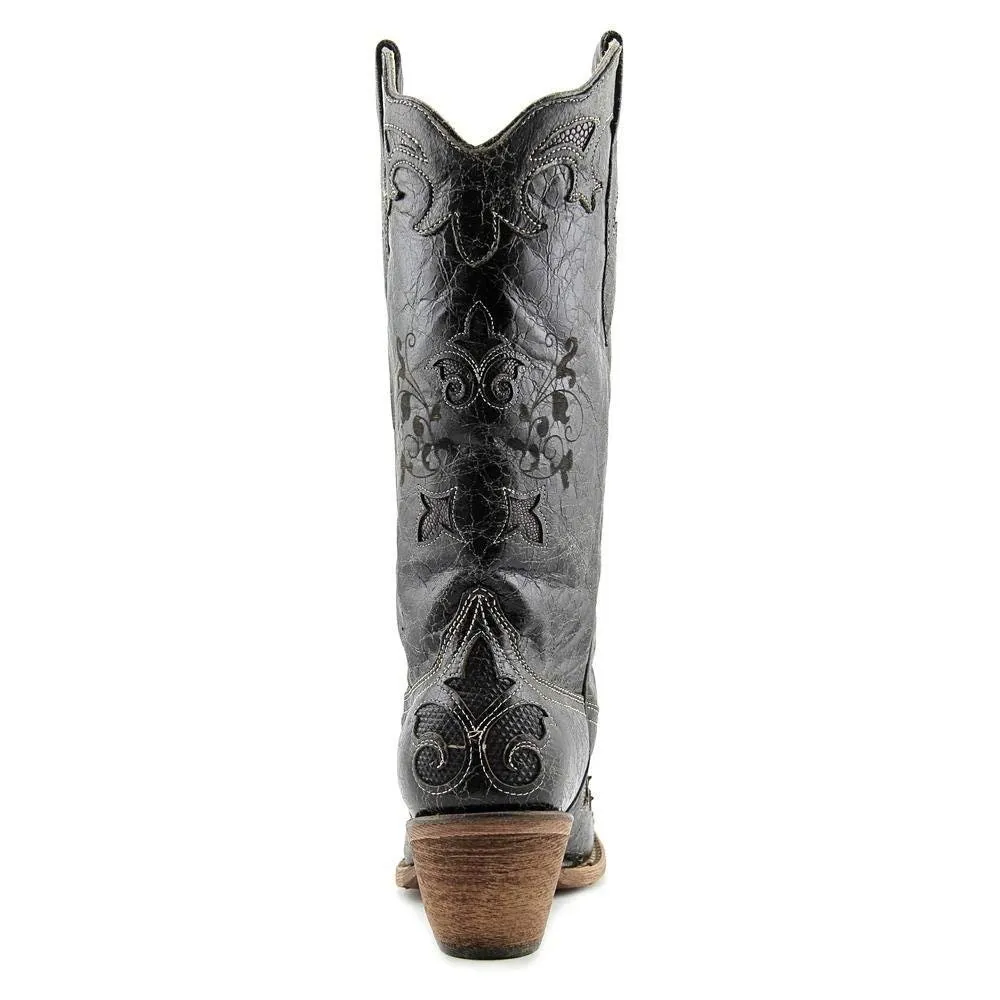 Corral Women's Lizard Inlay Western Cowgirl Boot Pointed Toe - C2108