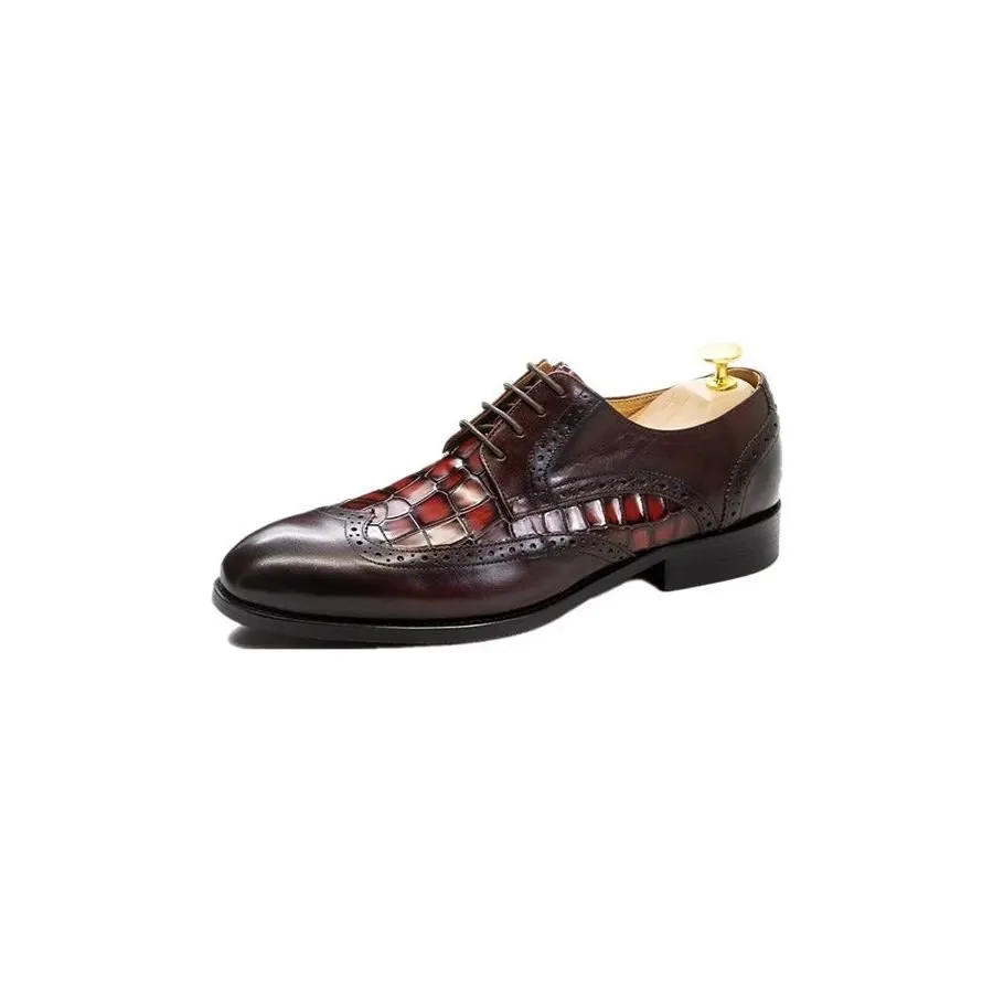 CrocLuxe Exquisite Croc-Textured Derby Dress Shoes