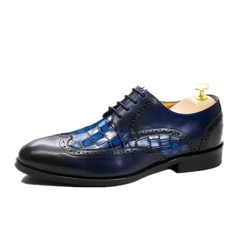 CrocLuxe Exquisite Croc-Textured Derby Dress Shoes