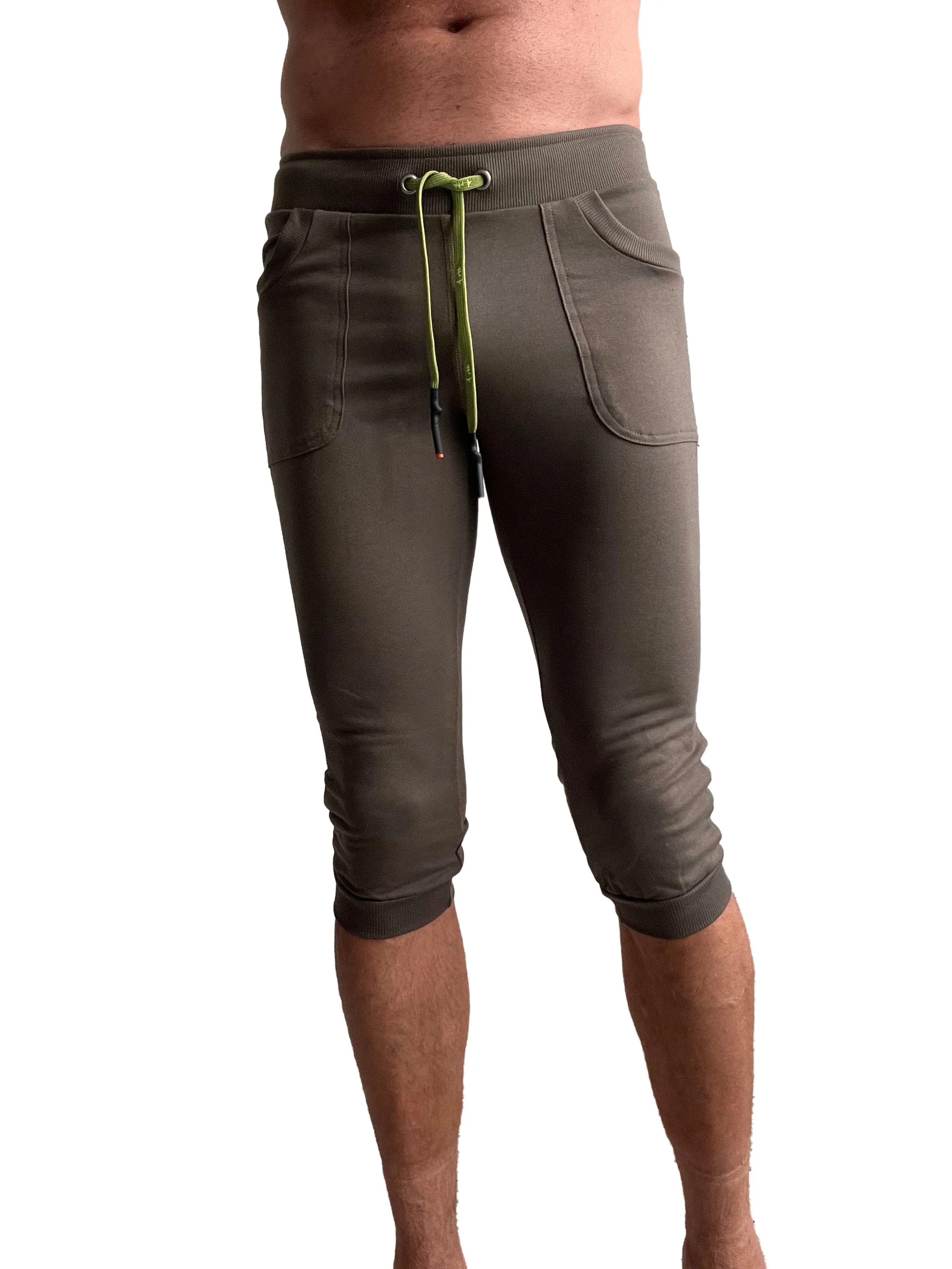 Cuffed Yoga Pants (Army Olive Green)