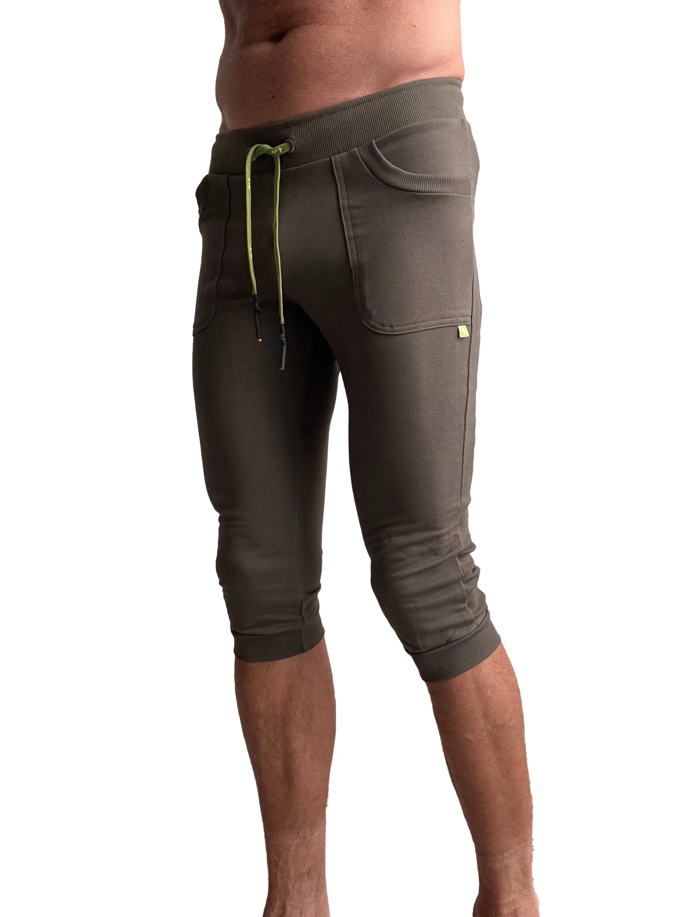 Cuffed Yoga Pants (Army Olive Green)