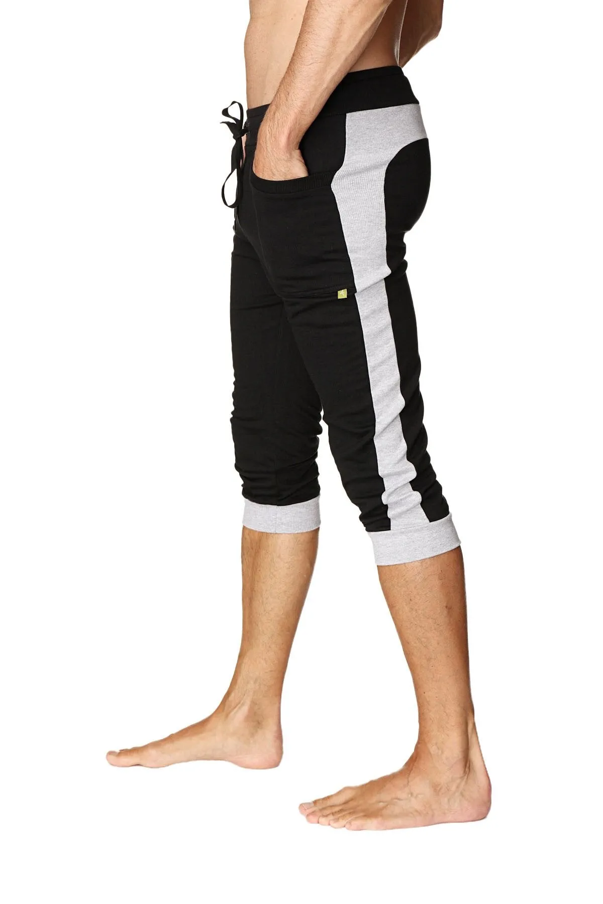 Cuffed Yoga Pants (Black w/Grey)