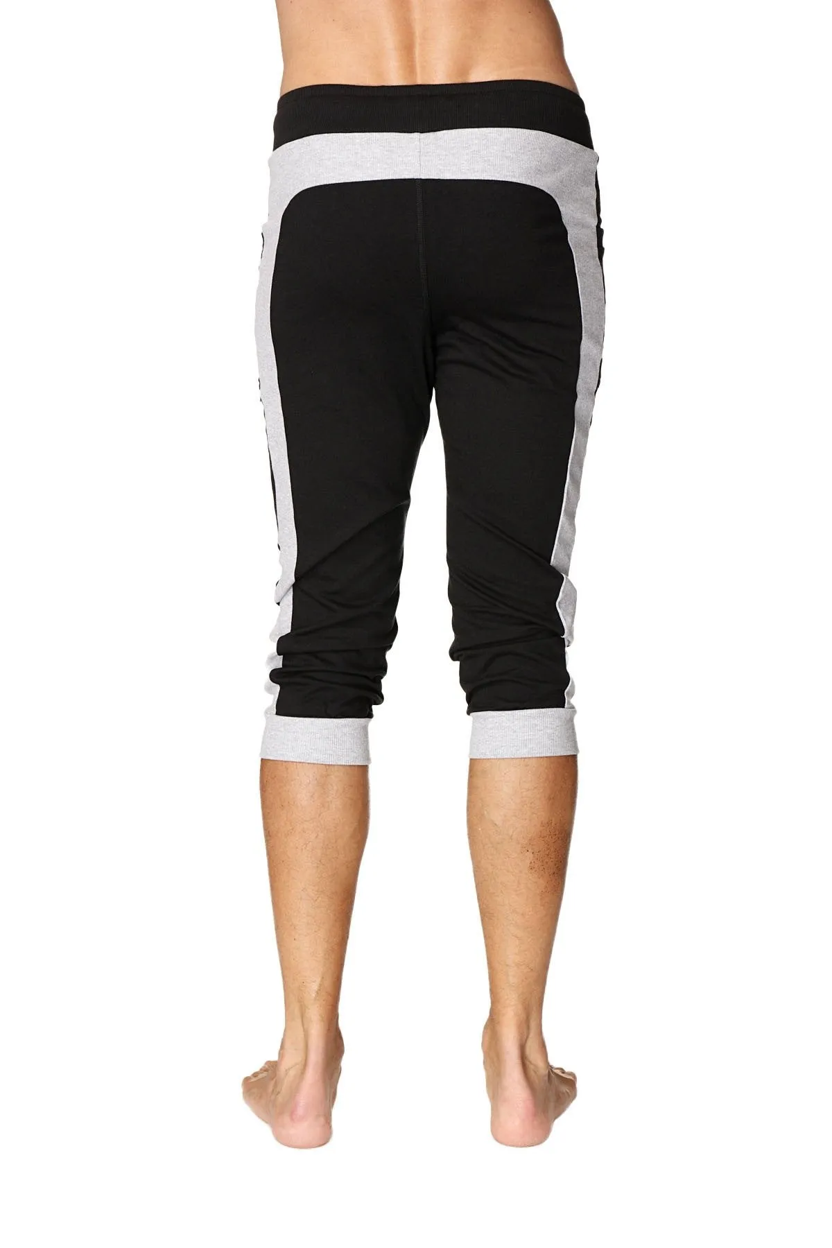 Cuffed Yoga Pants (Black w/Grey)