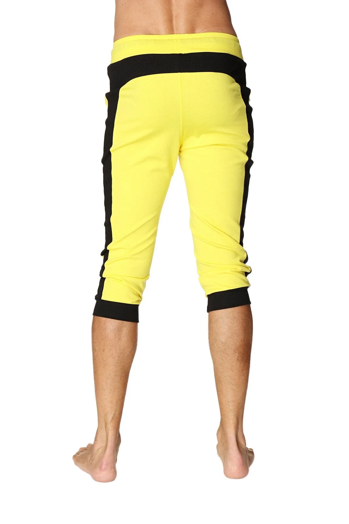 Cuffed Yoga Pants (Tropic Yellow w/Black)