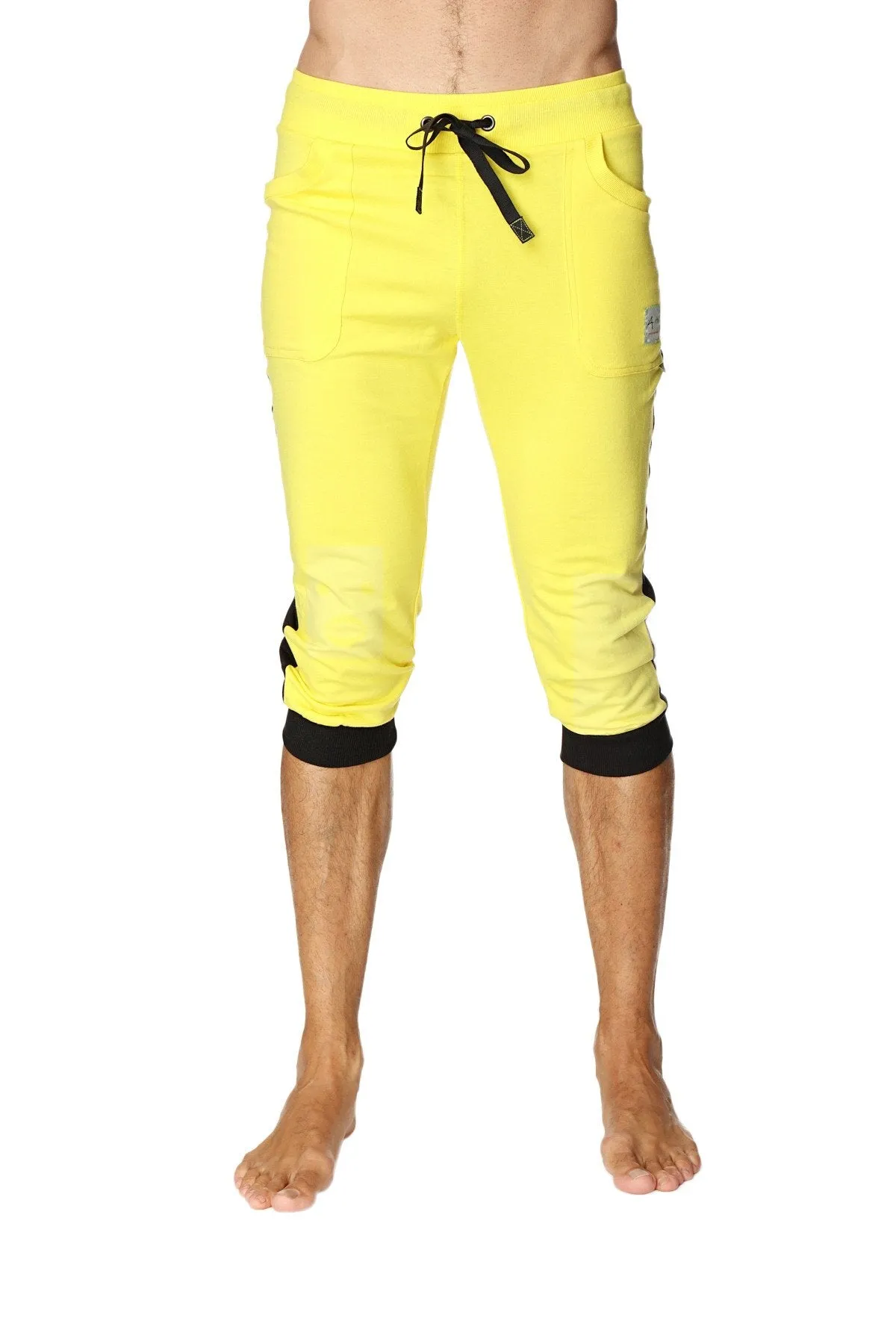 Cuffed Yoga Pants (Tropic Yellow w/Black)