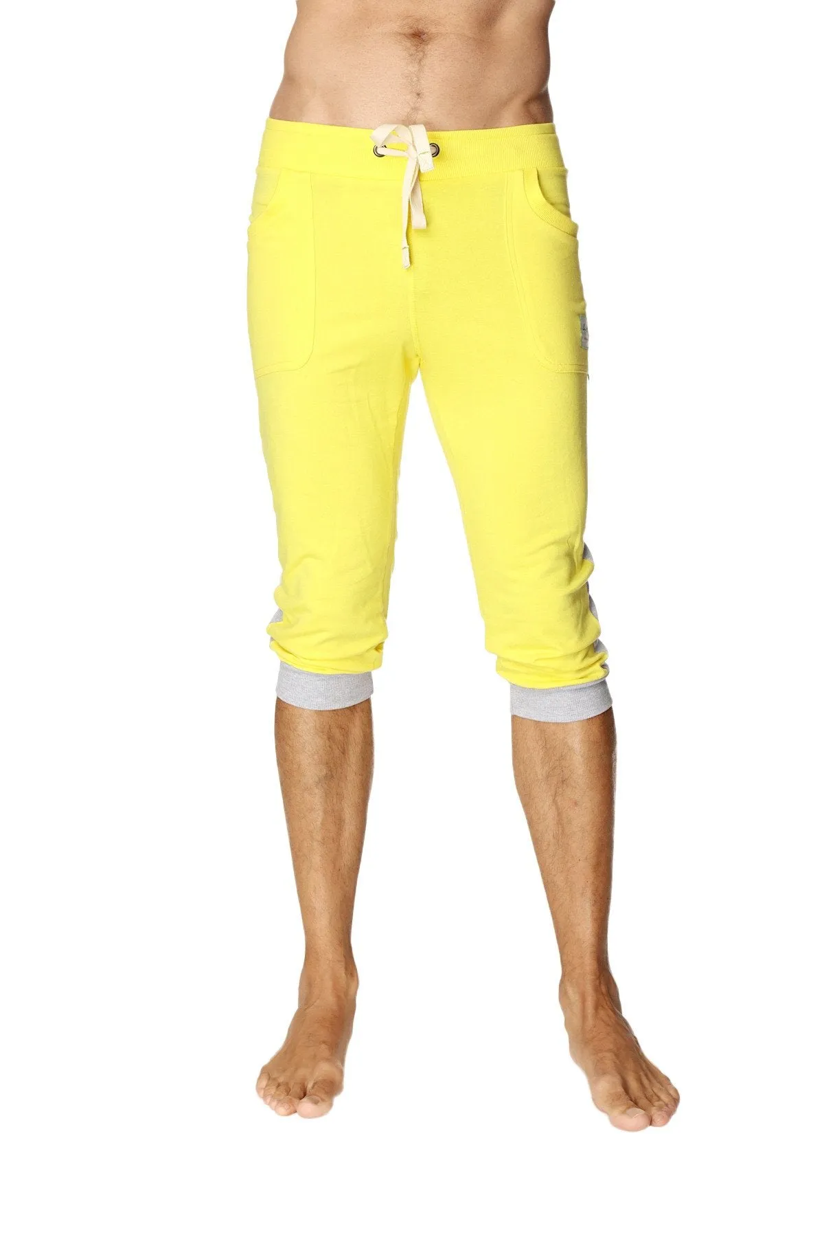 Cuffed Yoga Pants (Tropic Yellow w/Grey)