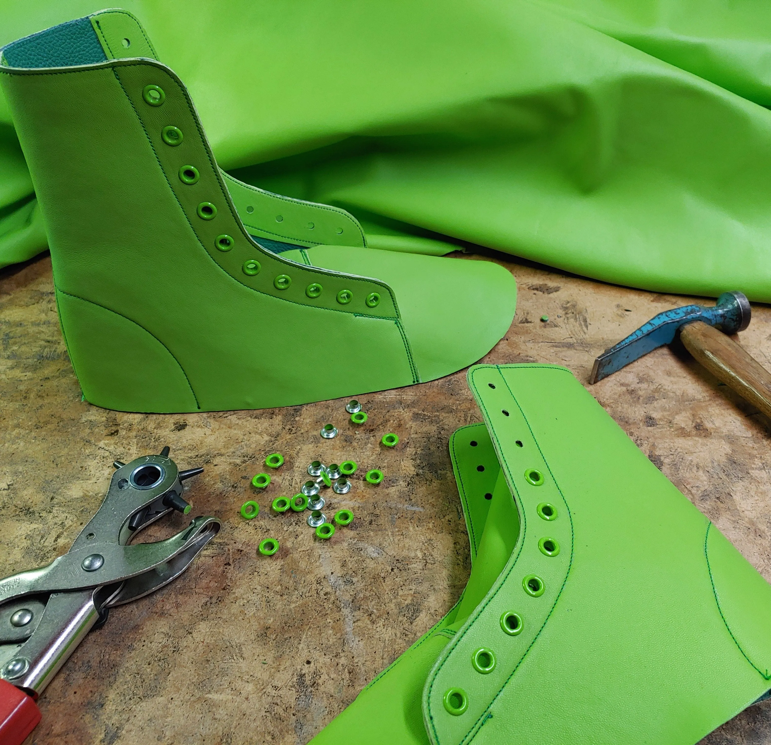 CUSTOM MADE Lime Green Tightrope Boots --Limited Edition--