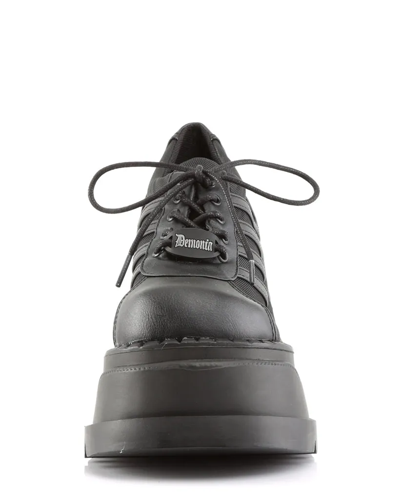 Demonia Black Stomp Oxford Platforms