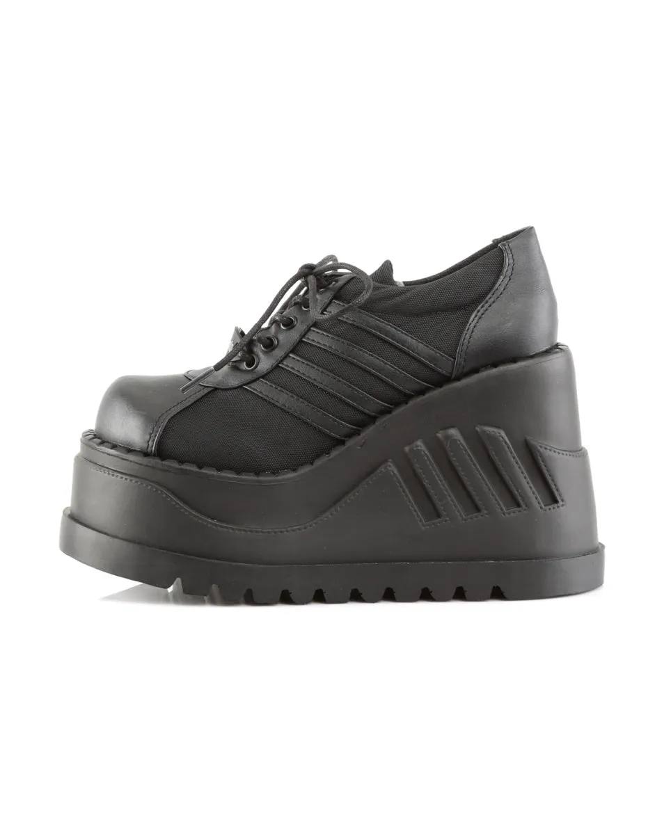 Demonia Black Stomp Oxford Platforms