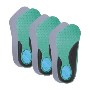 Dr Foot | Insole for Shoes Men | Arch Support for Flat Feet | Flat Feet Arch Support Insole | Shoe Insole | Gel Insoles for Men | Plantar Fasciitis | Memory Foam Insole | Large - Pair of 3