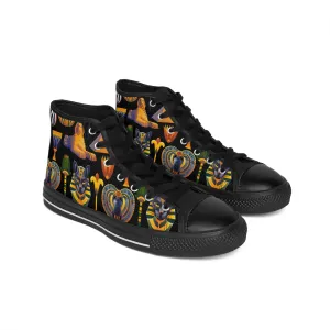 Egyptian Theme Pattern Women's Classic Sneakers