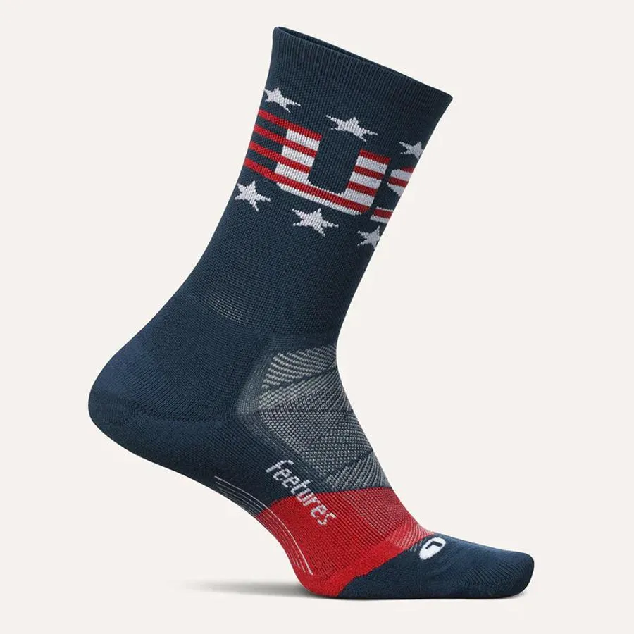 Elite Light Cushion Mini Crew Socks USA Navy