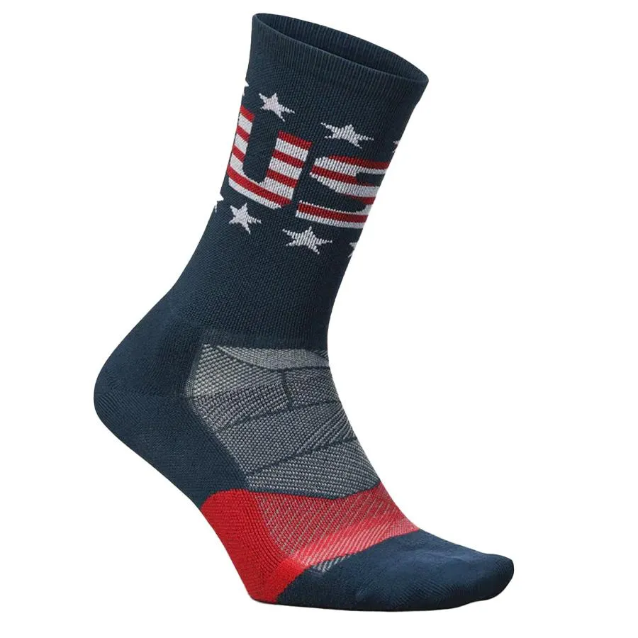 Elite Light Cushion Mini Crew Socks USA Navy