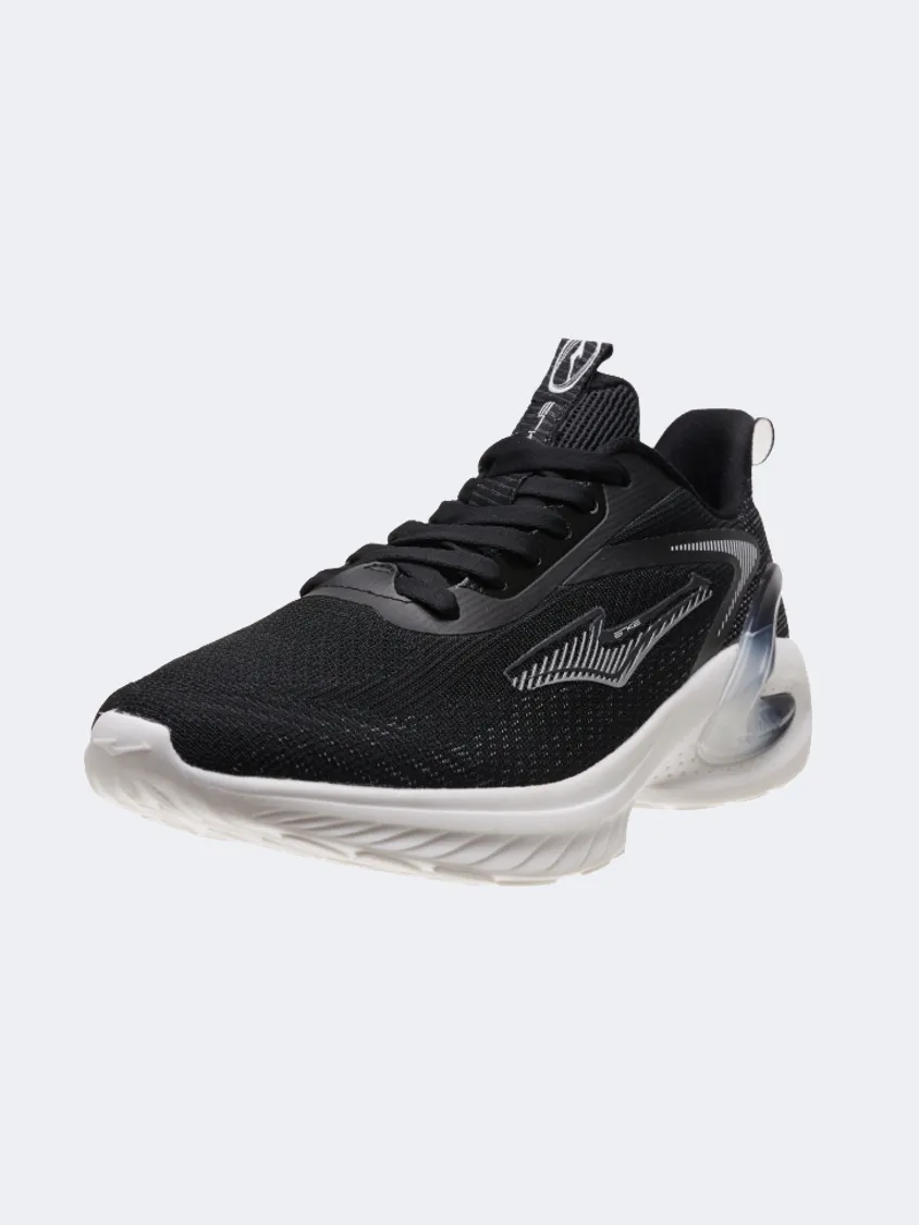 Erke Cushioning Men Running Shoes Black/Silver