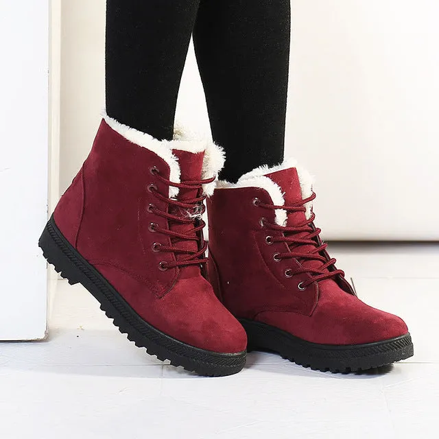 Fashion warm Snow boots 2016 heels Winter Boots new arrival Women Ankle Boots